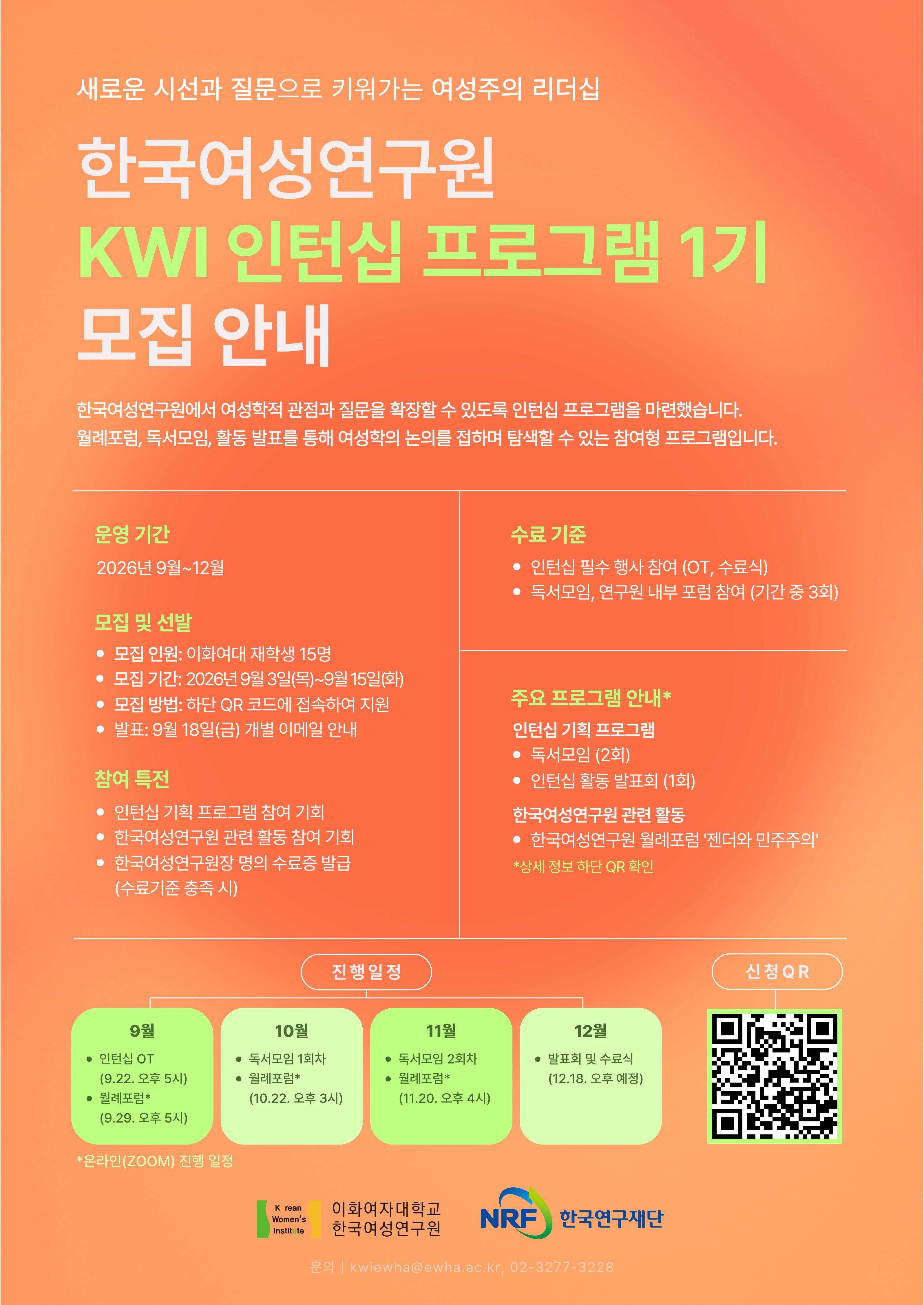 <KWI 인턴십프로그램 1기>홍보 포스터